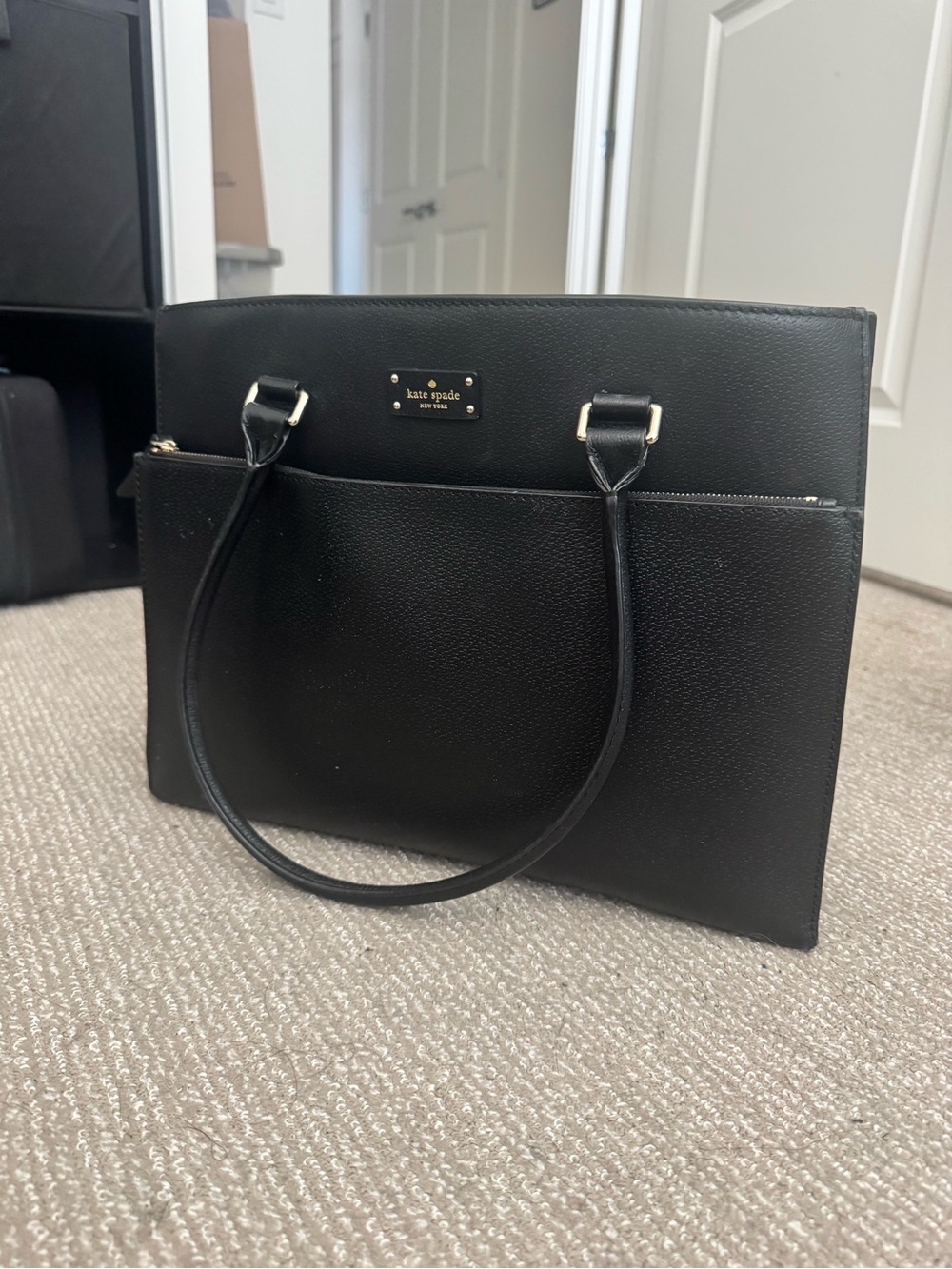 Kate Spade Black Leather Tote Bag Large